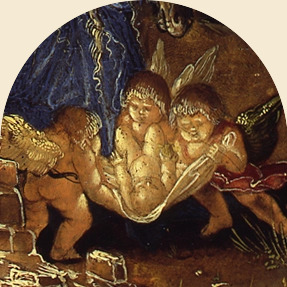 Das leuchtende Christuskind überstrahlt alle Lichter im Gemälde. Inspiriert von der Vision der Heiligen Brigitta von Schweden, zeigt es sich seit dem 14. Jahrhundert in der Malerei.